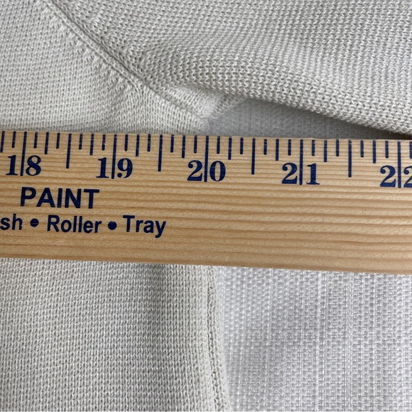 Eileen Fisher Open Cardigan Petite Large PL Silk Blend Ivory - Picture 6 of 10